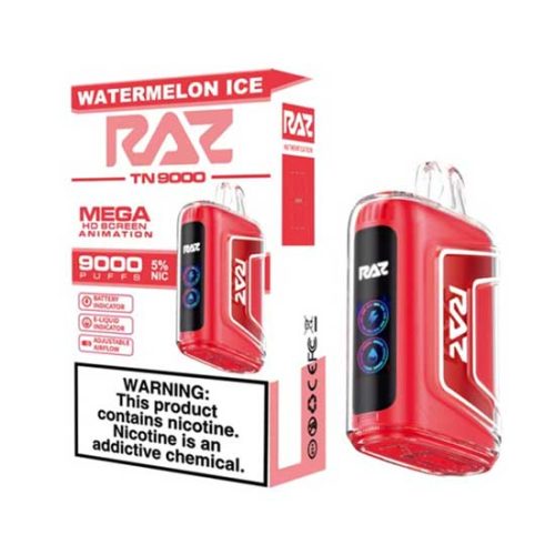 Watermelon Ice Raz TN9000 Disposable Vape Device 10PK | thesmokeplug.com