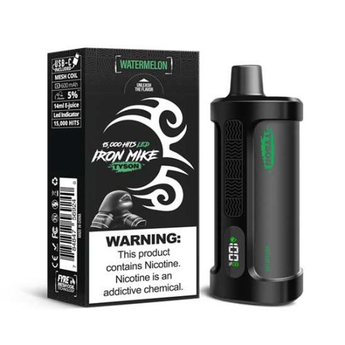 Watermelon Flavored Tyson 2.0 Iron Mike Disposable Vape Device - 1500 Puffs | thesmokeplug.com - 1PC