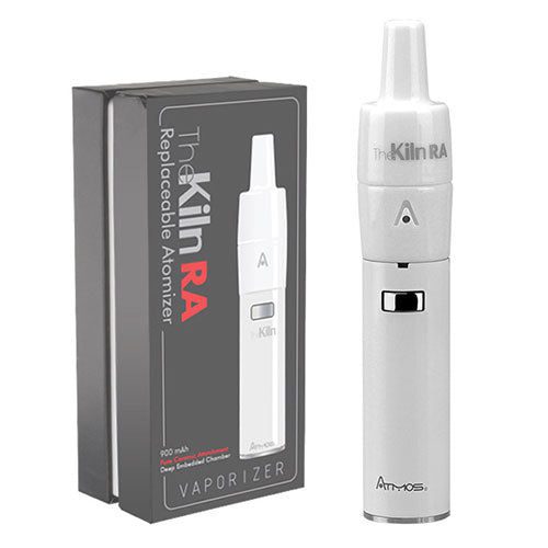 White Atmos Kiln Ra Vaporizer Stylized Kit - The Smoke Plug