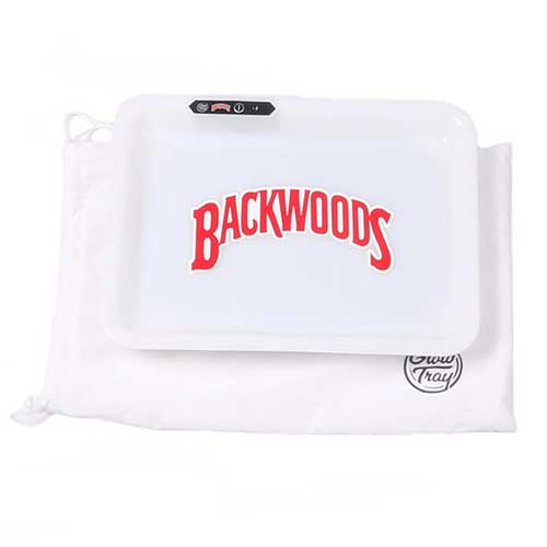 White Backwoods Rolling Tray Led Usb Charging Luminous Plate Smoking Accessories - The Smoke Plug