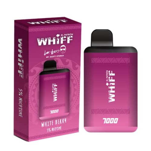 White Berry Flavored Whiff El Patron Disposable Vape Device by Scott Storch 7000 Puffs