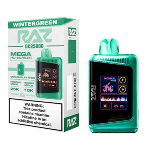 Wintergreen Flavored Raz DC25000 Disposable Vape Device - 25K Puffs - 10PK | The Smoke Plug