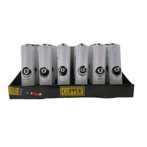 Clipper Lighter Metal Cover With 8 Ball - The Smoke Plug